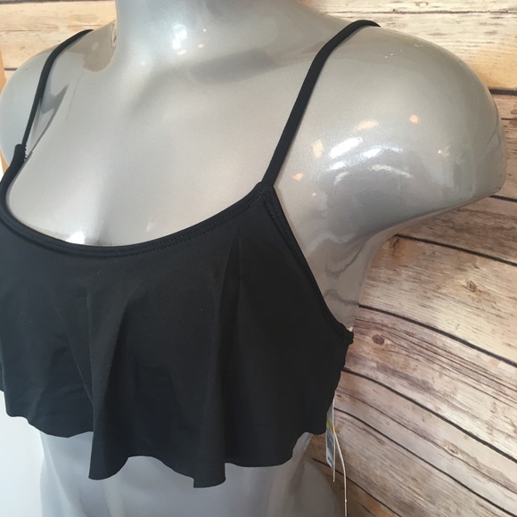 The Bikini Lab Other - Medium Black Flounce Ruffle Bikini Top